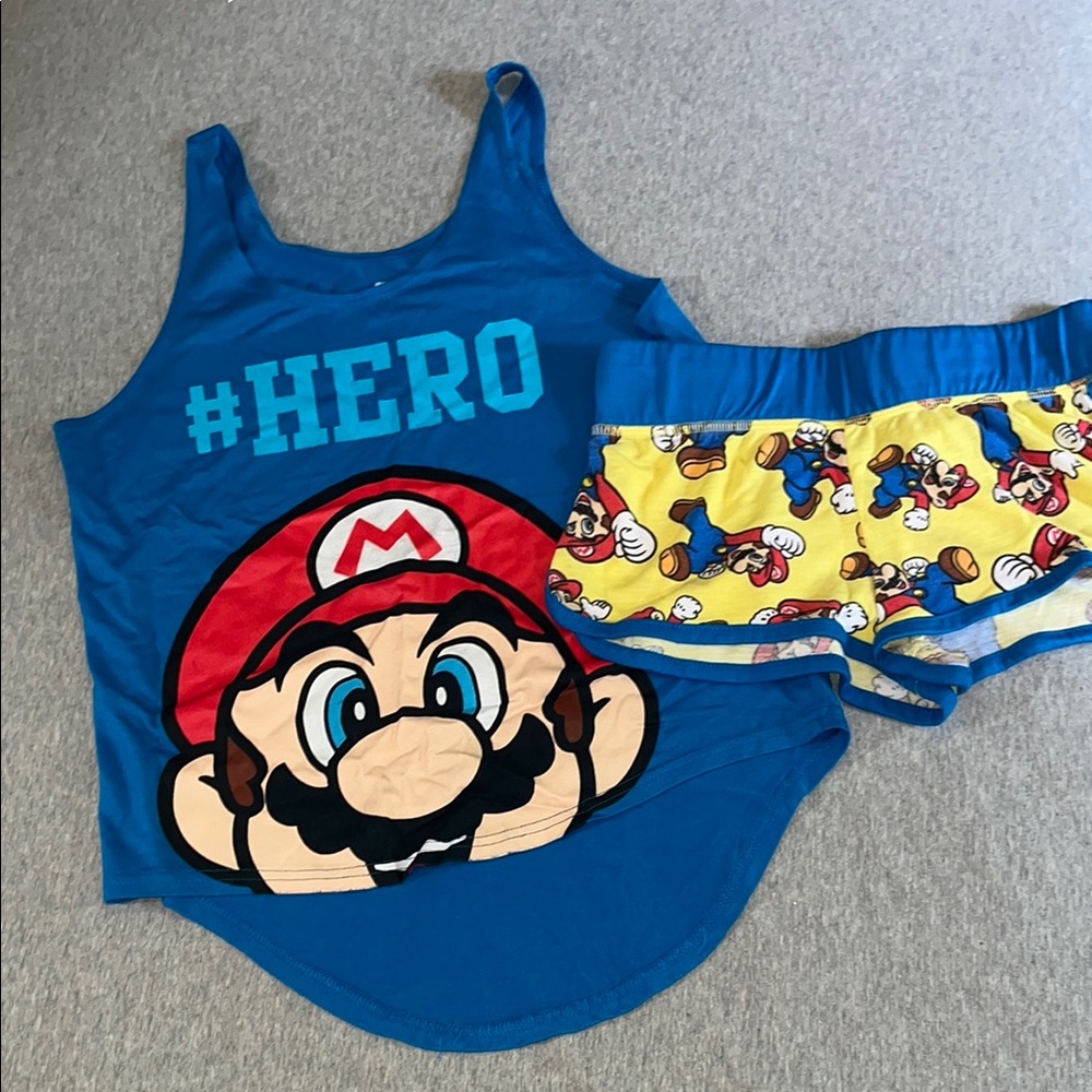 Nintendo Mario Blue and Yellow Pajama Set
